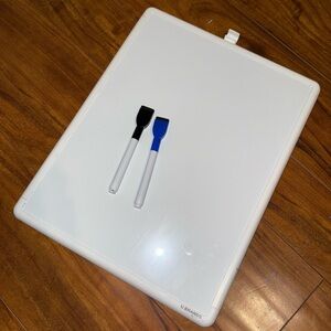 U Brands White Dry Erase Board with Black & Blue Magnetic Markers